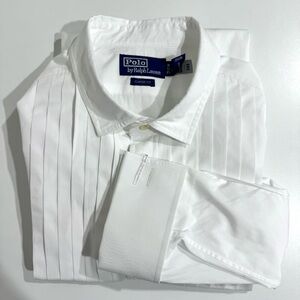 Polo Ralph Lauren Mens Classic Fit Tuxedo Shirt French Cuff XL 17.5 - 34/35